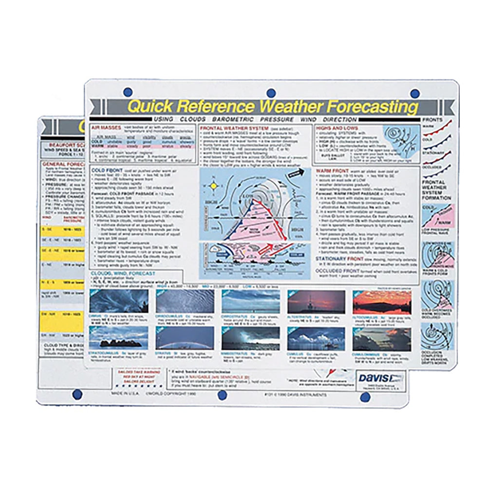 Davis Quick Reference Weather Forecasting Card [131] on Sale