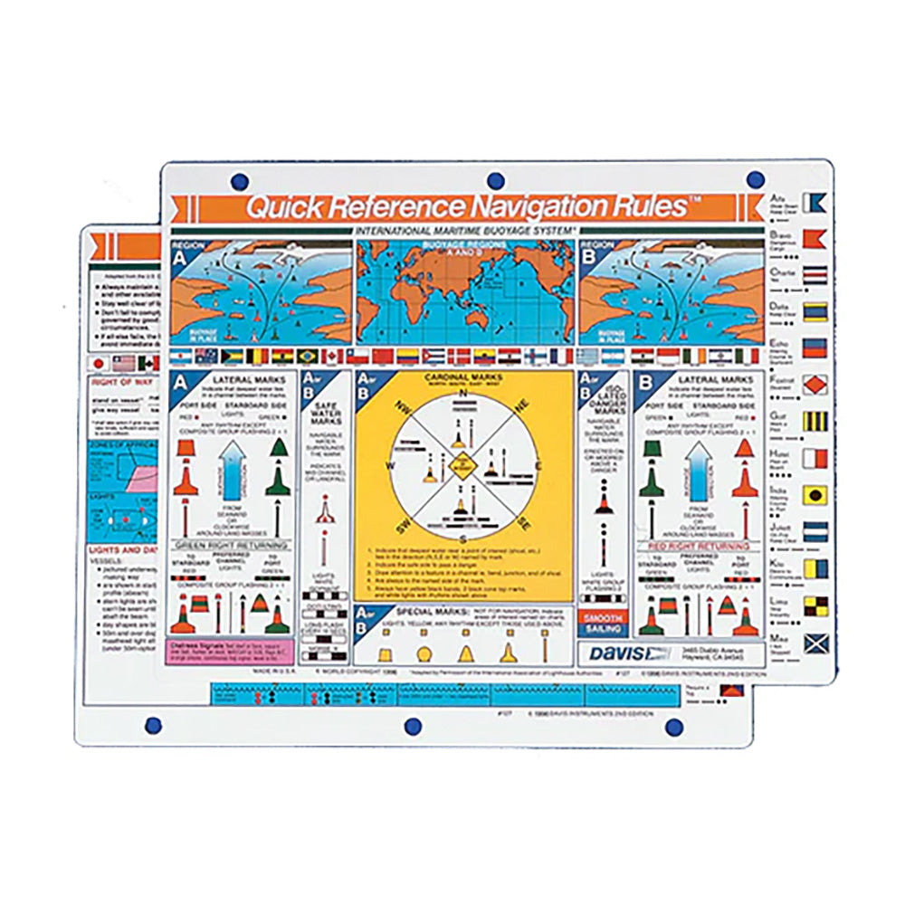 Davis Quick Reference International Navigation Rules Card [127] on Sale