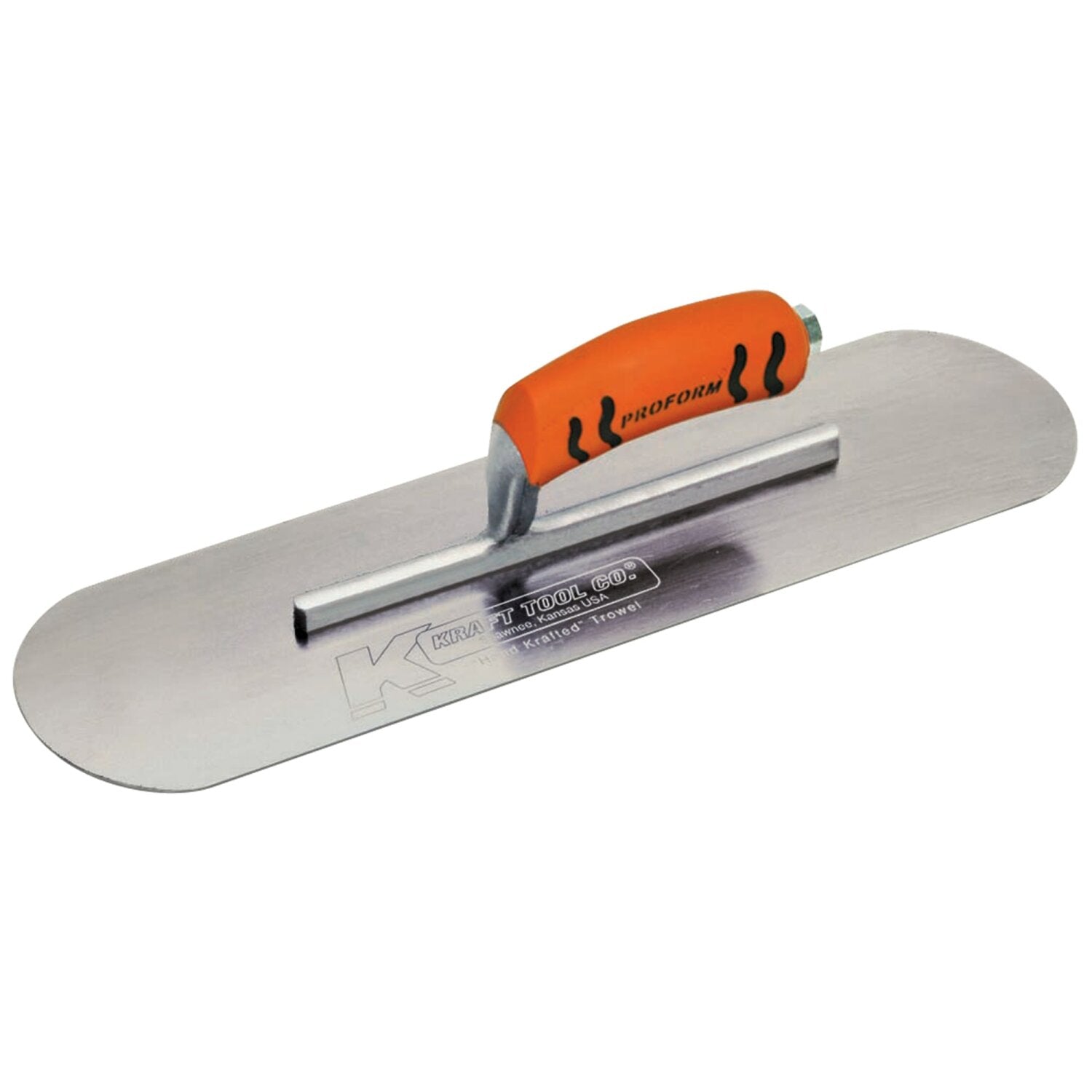 Kraft Tool CF448PF-6R 18″ x 4″ Carbon Steel Pool Trowel – 6 Rivets with Short Shank and ProForm Handle on Sale