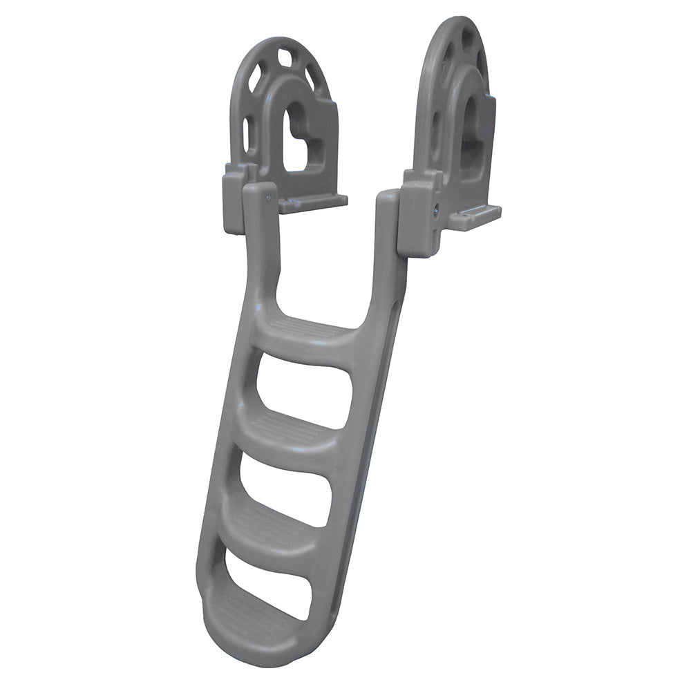 Dock Edge Stand-Off Flip-Up Polyethylene Roto Molded 4-Step Dock Ladder – Grey [2084-F] Online now