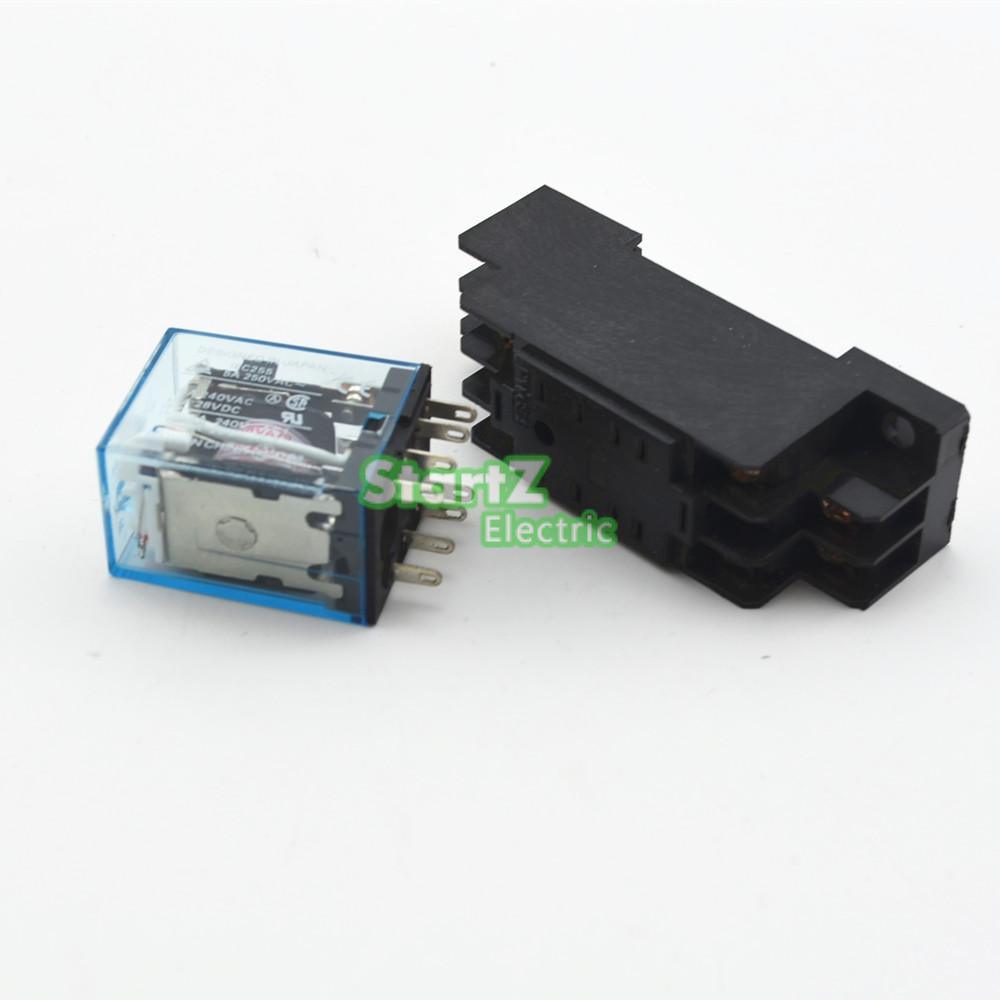 5Pcs/lot MY2NJ Mini relay | 5A DC24V 8PIN Coil DPDT With  Socket Base Online