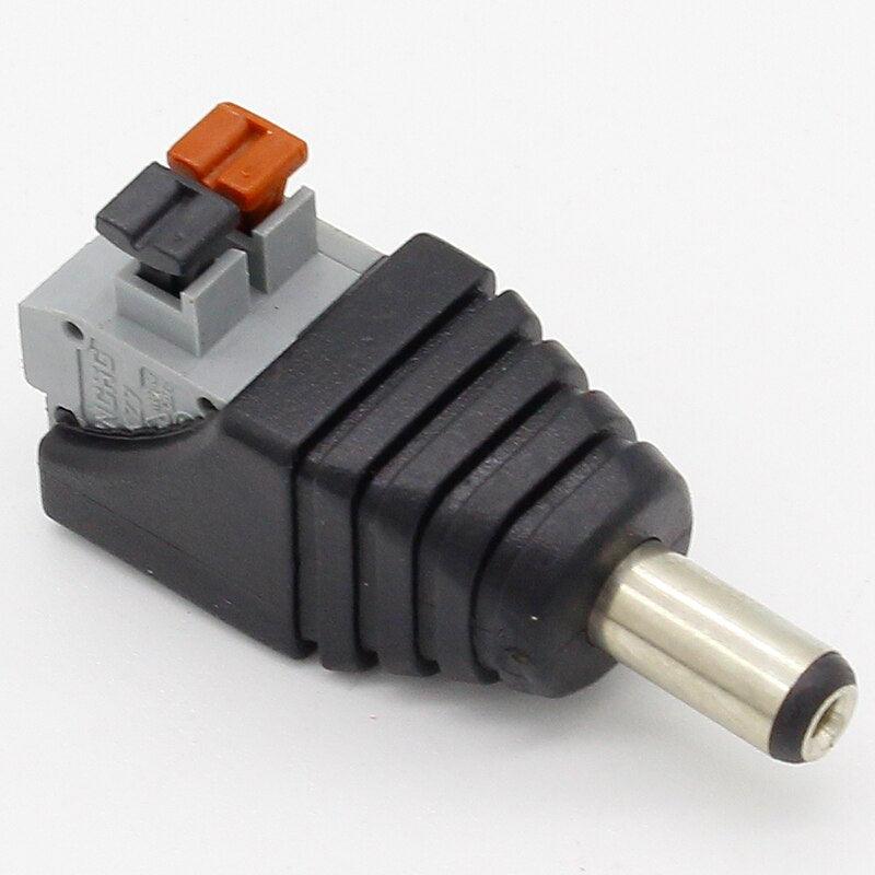 5pcs DC Male +5 pcs DC Female connector 2.1*5.5mm DC Power Jack Adapter Plug Connector for 3528/5050/5730 single color led strip Online Hot Sale