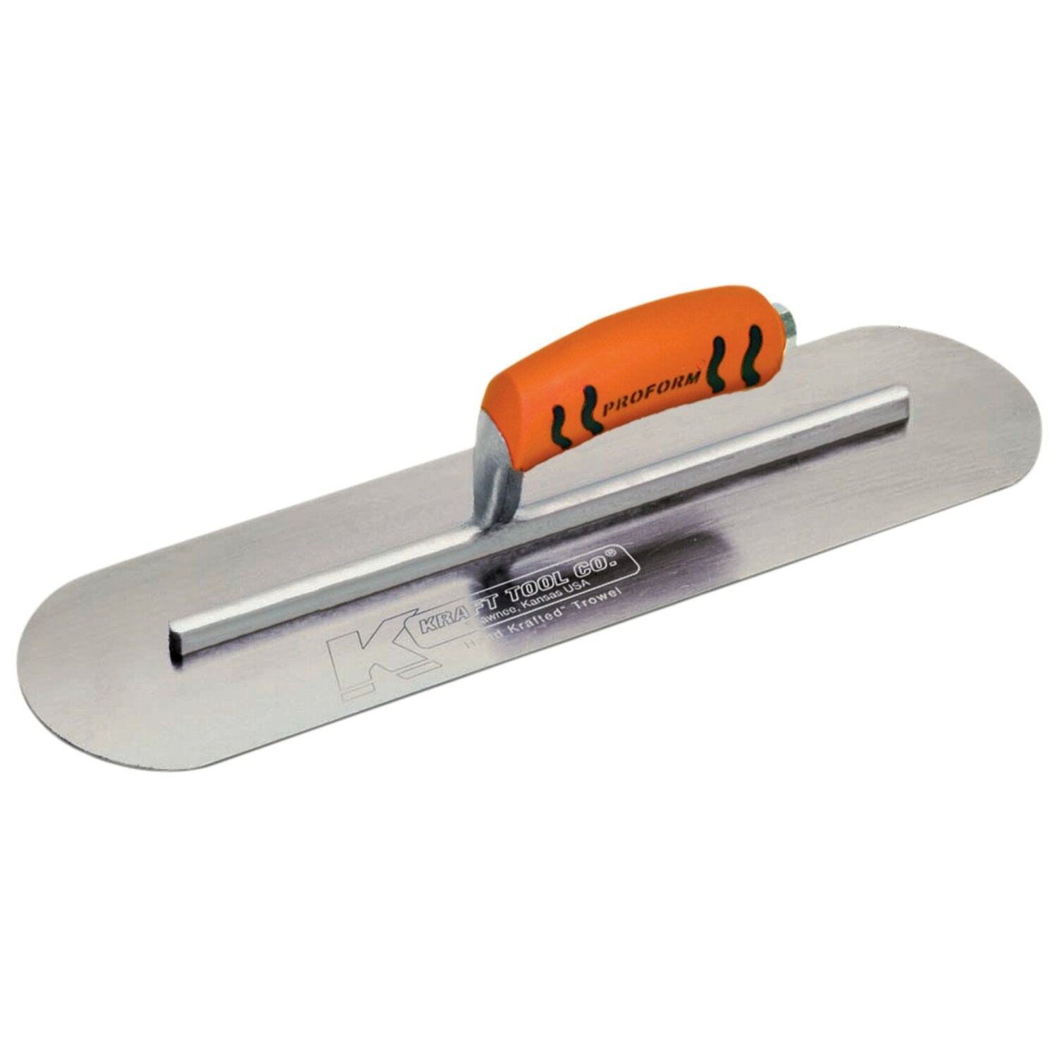 Kraft Tool CF448PF 18″ x 4″ Carbon Steel Pool Trowel with a ProForm Handle on a Long Shank Supply