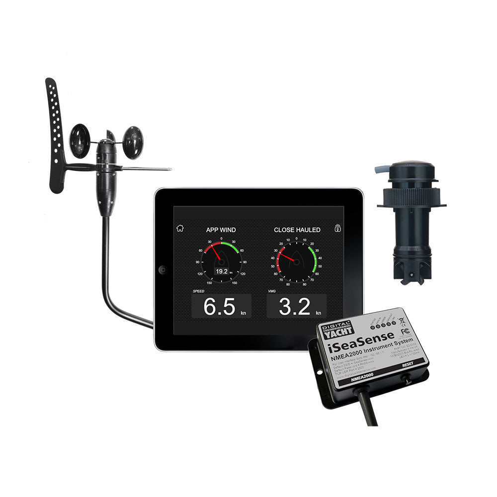 Digital Yacht iSeaSense Wireless Speed Depth Temp Pack Plus Wind [ZDIGISSPK2] on Sale