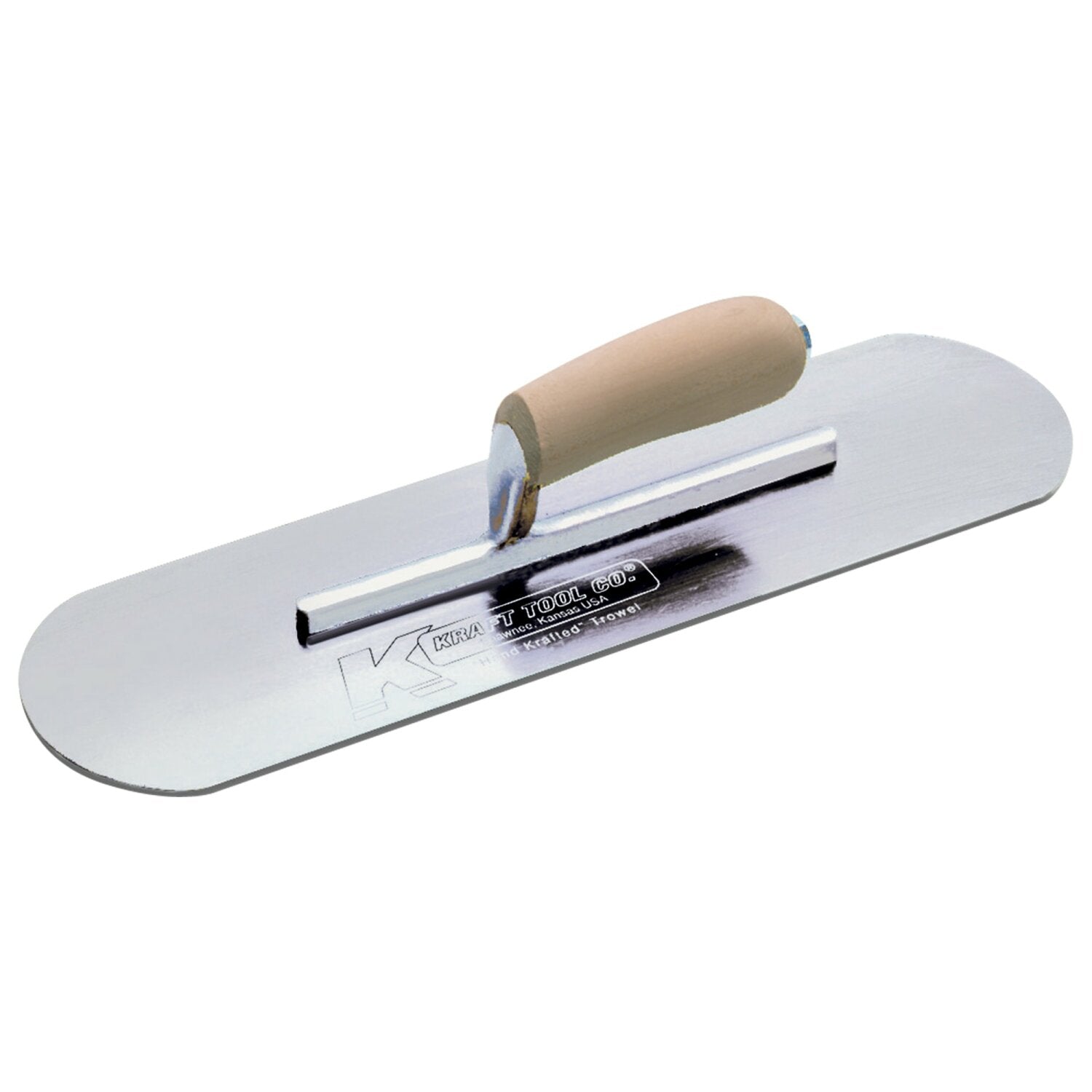 Kraft Tool CF491 12″ x 3-1/2″ Chrome No Burn Pool Trowel with Camel Back Wood Handle Supply