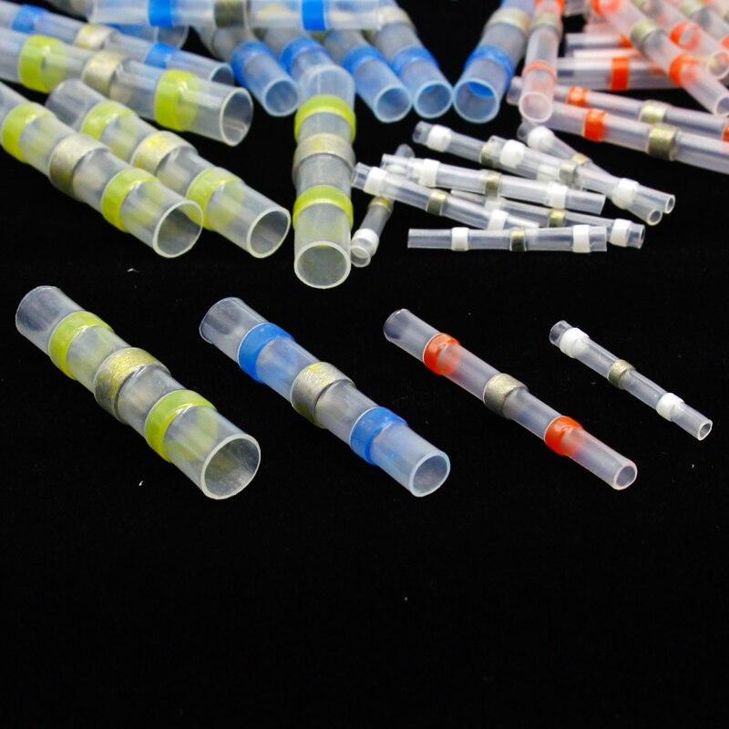 50pcs New Heat Shrink Solder Sleeves Wire Crimp Butt Terminals Connectors with Box 1.5-6.0mm Supply