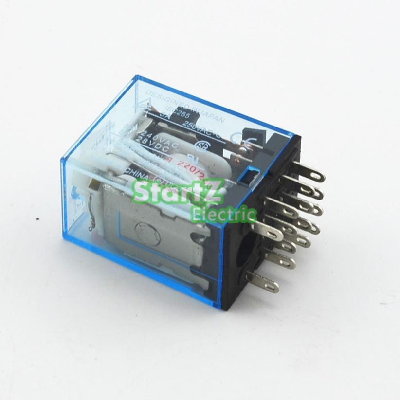 5Pcs/lot Relay  MY4NJ  DC12V Small relay 5A 14PIN With Socket Base Online Hot Sale