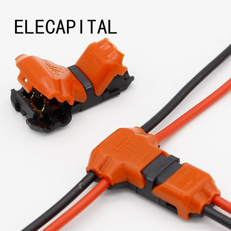 5pcs 2 Pin 2 Way dc/ac 300v 10a Universal Compact Wire Wiring Connector T SHAPE Conductor Terminal Block With Lever AWG 18-24 Online Hot Sale