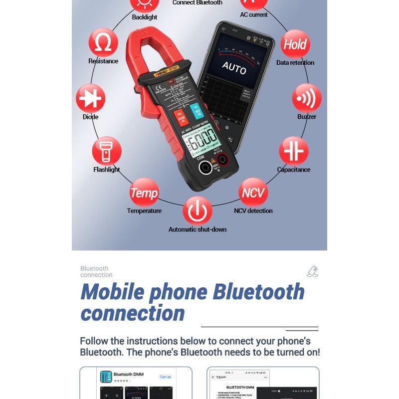 ANENG- ST207 Digital Bluetooth Multimeter Clamp Meter| AC Current Hz Capacitance Ohm Fashion