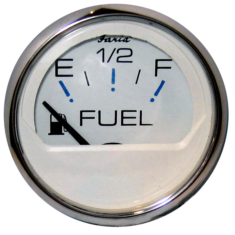 Faria Chesapeake White SS 2″ Fuel Level Gauge (E-1/2-F) [13801] Hot on Sale