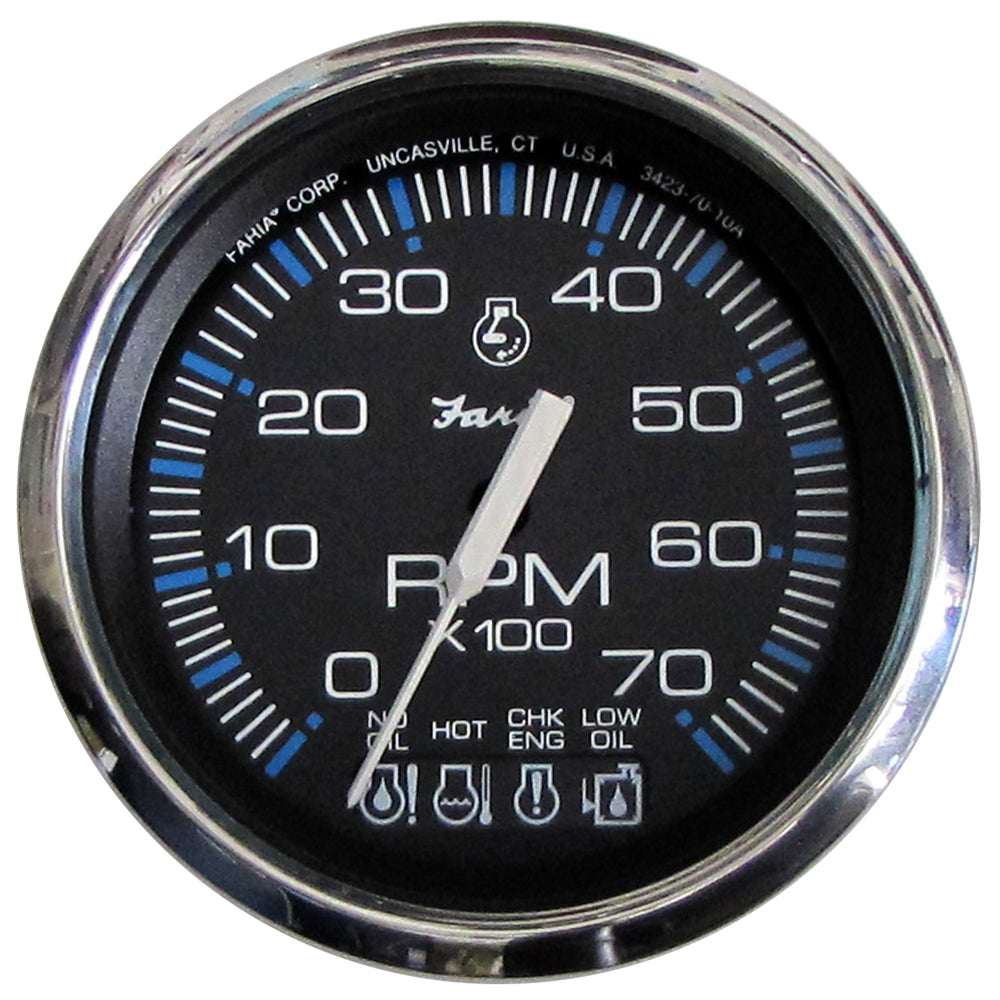 Faria Chesapeake Black SS 4″ Tachometer w/Systemcheck Indicator – 7000 RPM (Gas) f/ Johnson / Evinrude Outboard) [33750] Online Hot Sale
