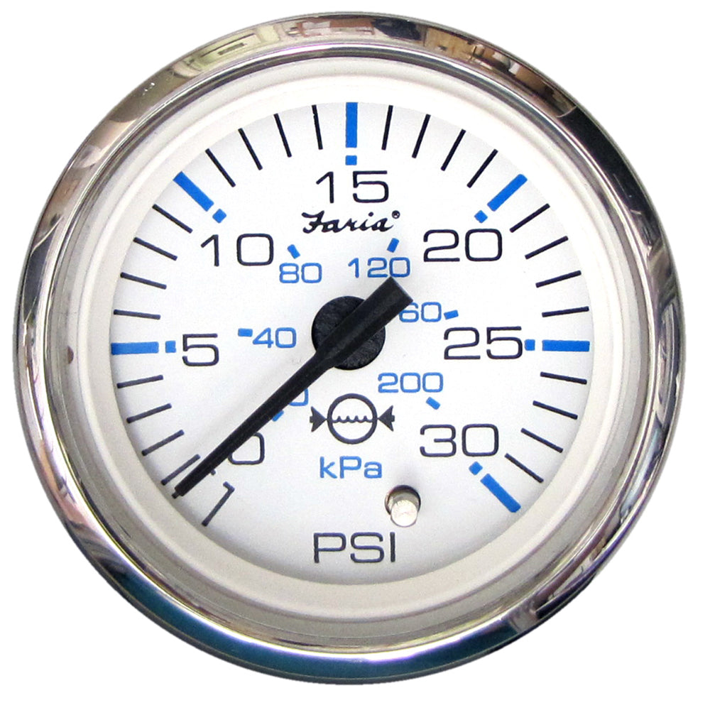 Faria Chesapeake White SS 2″ Water Pressure Gauge (30 PSI) [13812] Online Sale