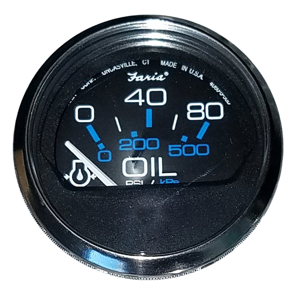Faria Chesapeake Black 2″ Oil Pressure Gauge (80 PSI) [13702] Supply