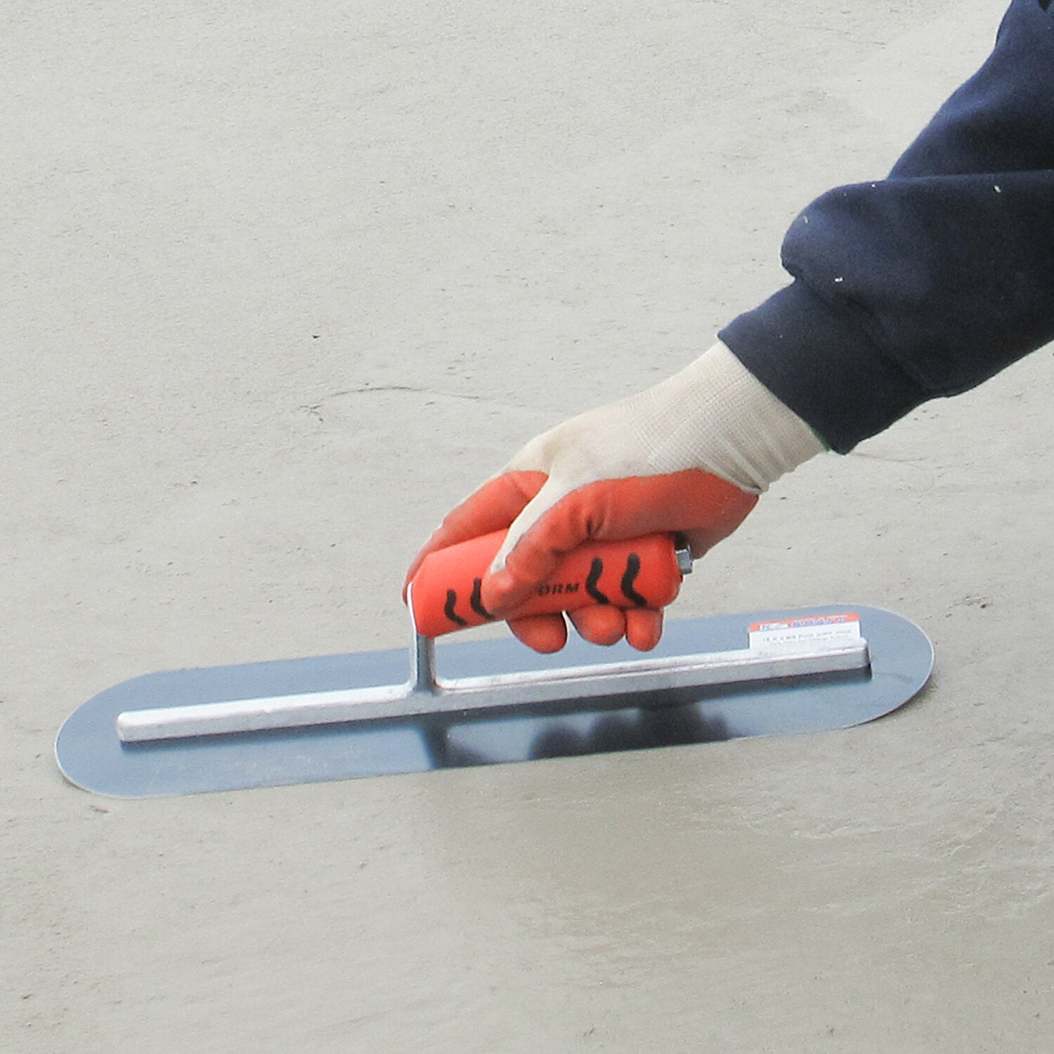 Kraft Tool CF742BPF 16″ x 5″ Blue Steel Pool Trowel with a ProForm Handle on a Long Shank Fashion