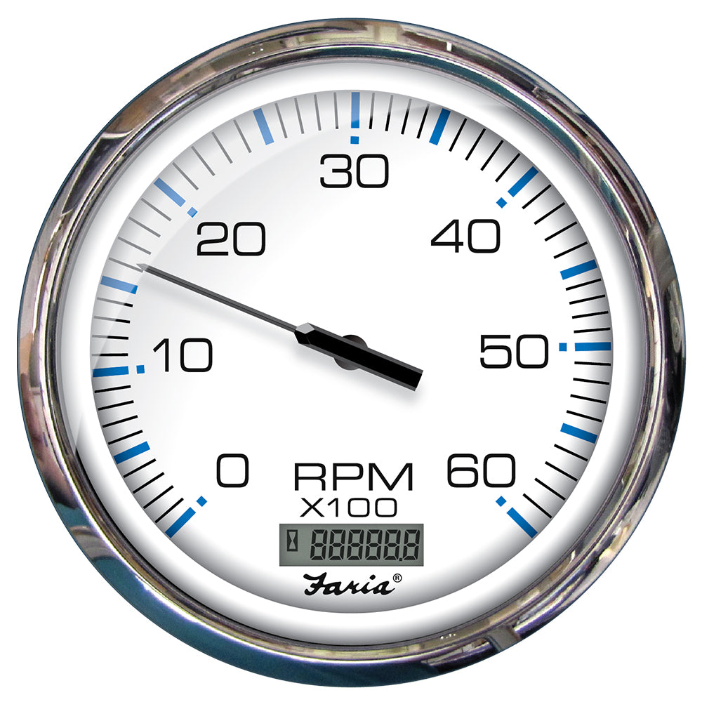 Faria Chesapeake White SS 5″ Tachometer w/Digital Hourmeter – 6000 RPM (Gas) (Inboard) [33863] Online Hot Sale