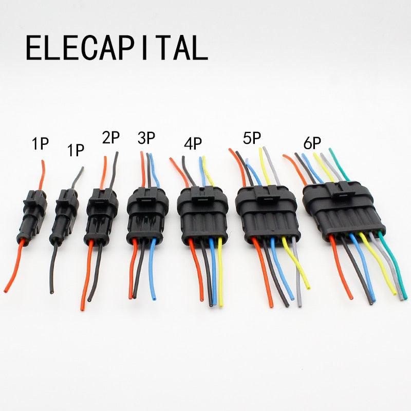 Auto wire connector 1 2 3 4 5 6 Way 1P 2P 3P 4P 5P auto connector Male & Female Waterproof Electrical Connector Plug with cable Sale