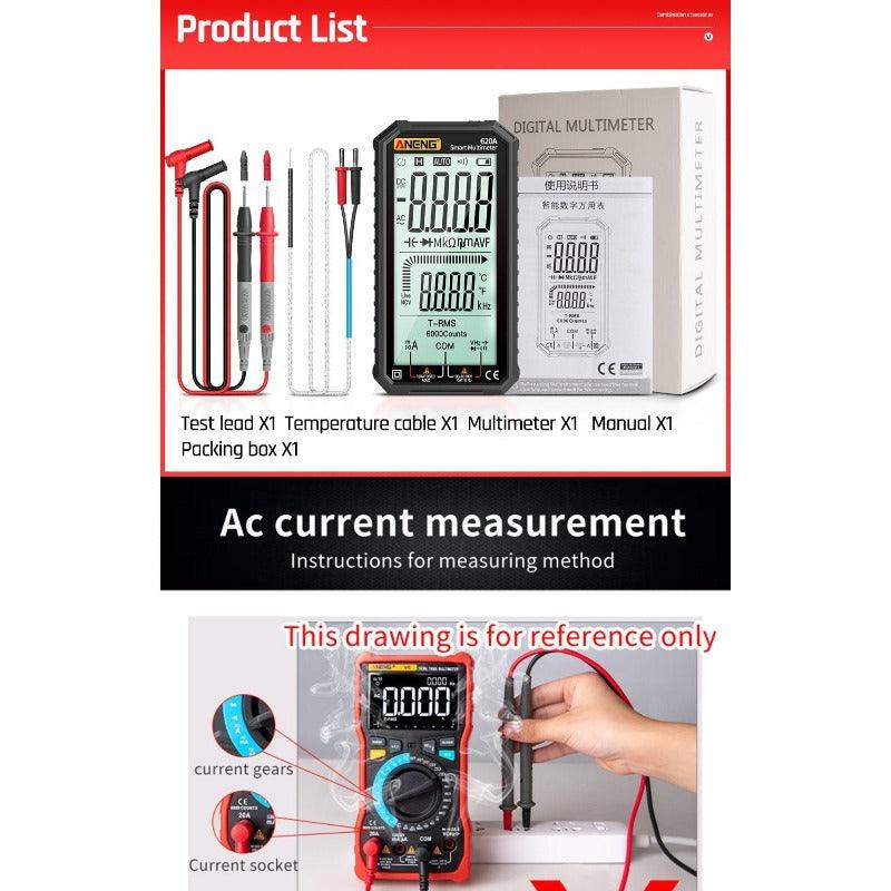 ANENG- 620A Digital Multimeter Transistor Testers| Red/Black Optional Fashion