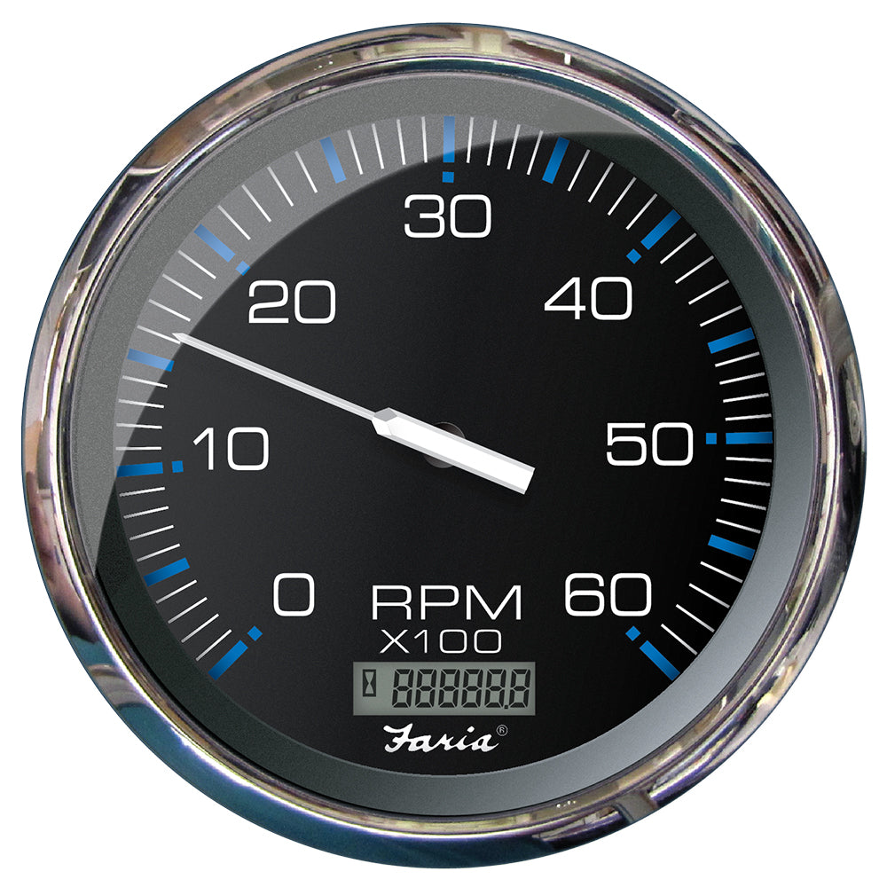 Faria Chesapeake Black 5″ Tachometer w/Digital Hourmeter – 6000 RPM (Gas) (Inboard) [33763] Online Sale