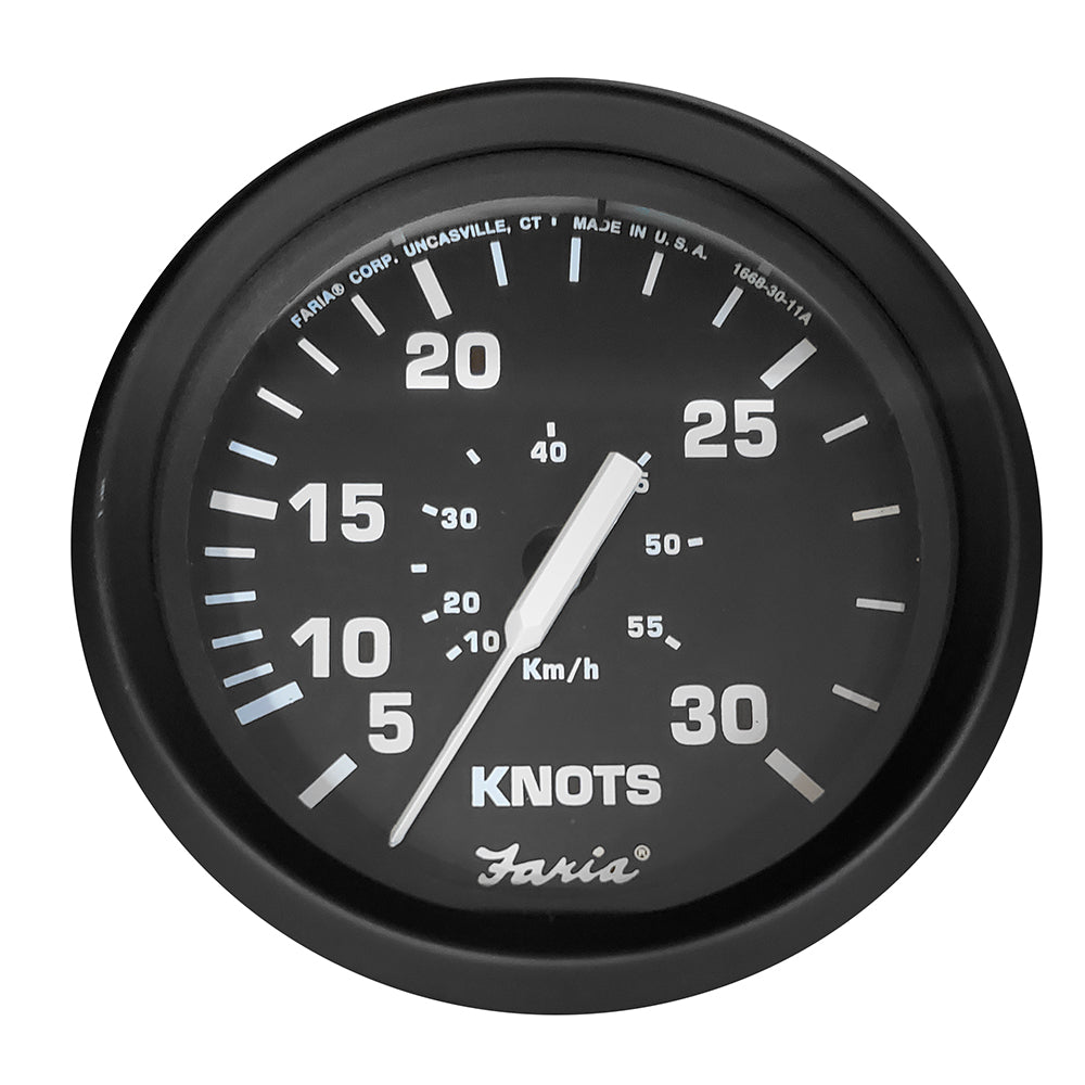 Faria Euro Black 4″ Speedometer – 30 Knot (Pitot) [32809] Hot on Sale