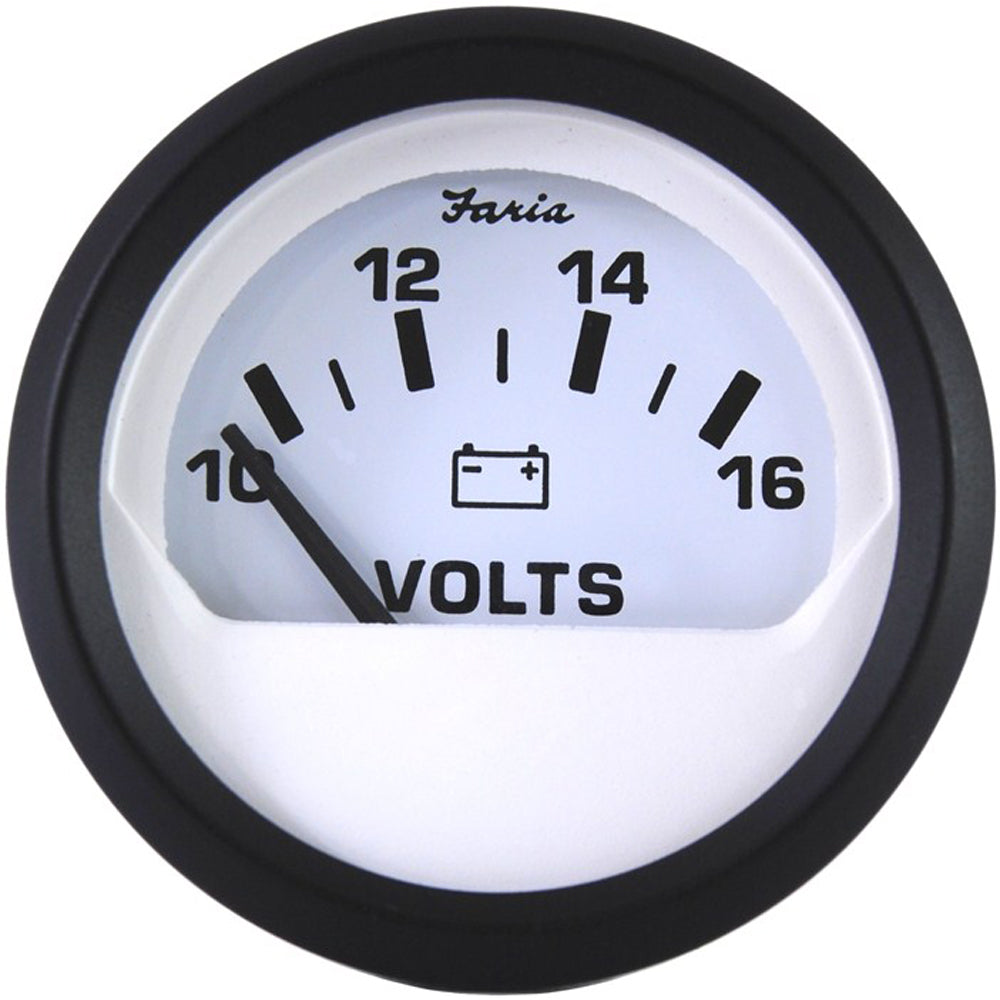 Faria Euro White 2″ Voltmeter (10-16 VDC) [12911] Online