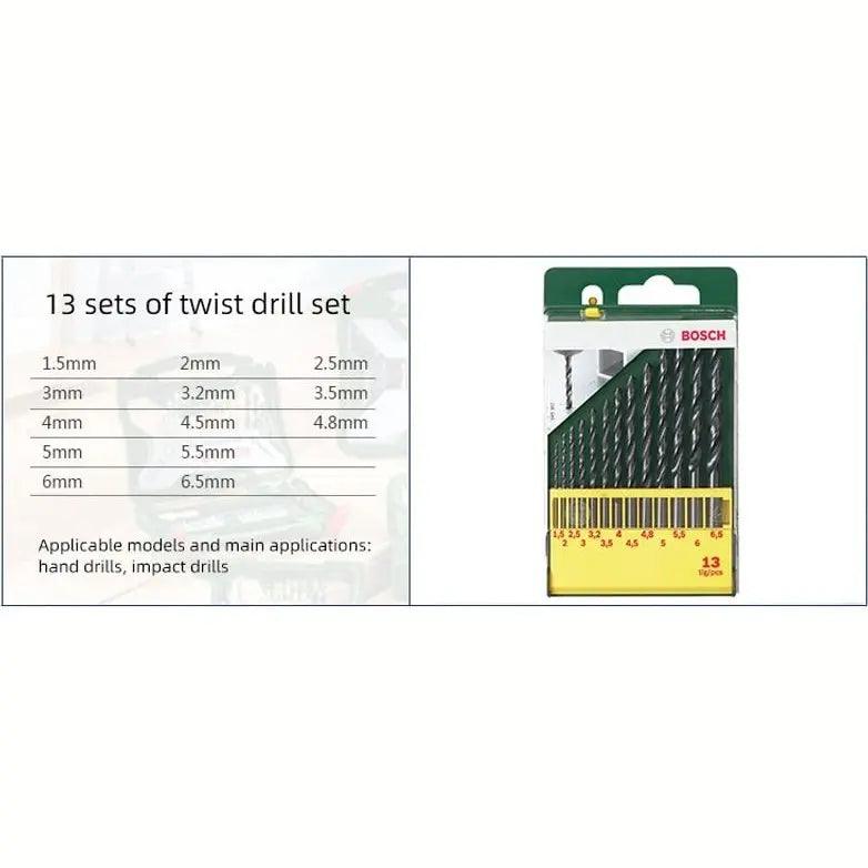 BOSCH- 13 Twist Drill Set 1.5-6.5mm Metal Drilling| 13pcs/set Sale