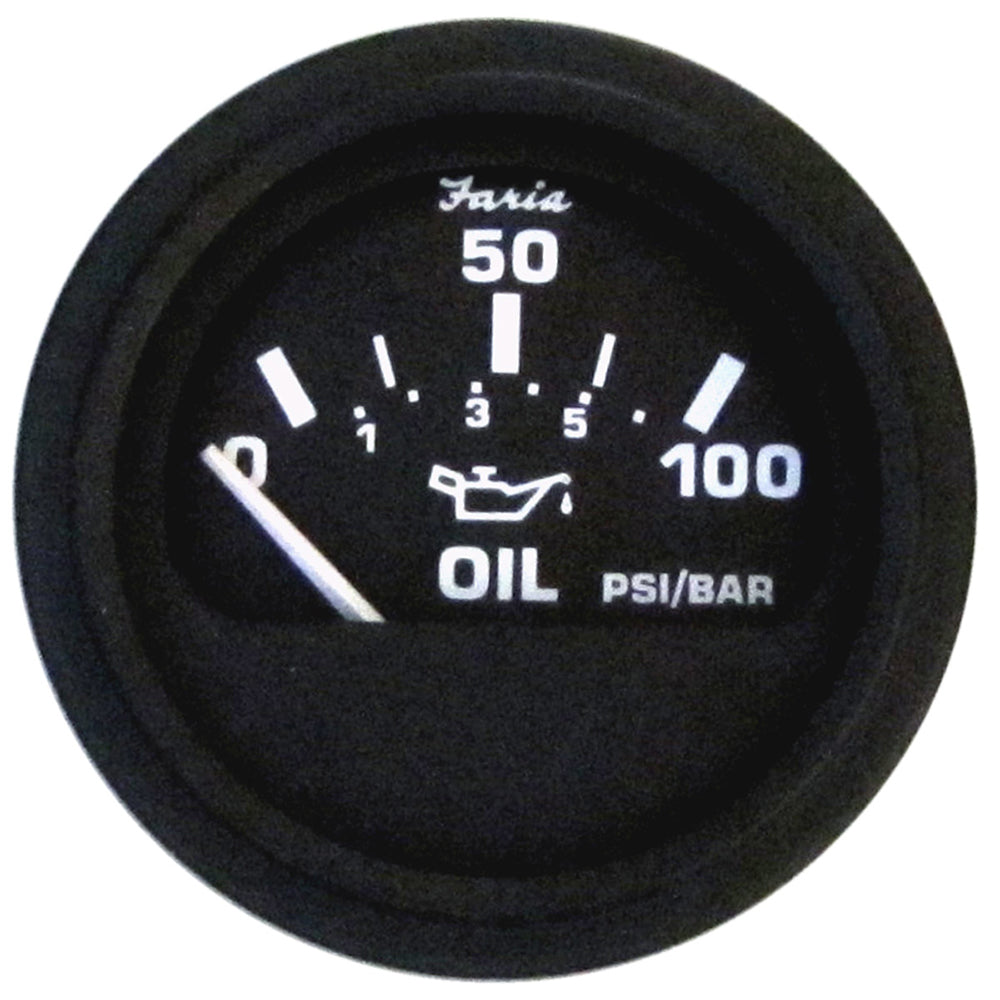 Faria Euro Black 2″ Oil Pressure Gauge (100 PSI) [12845] Online