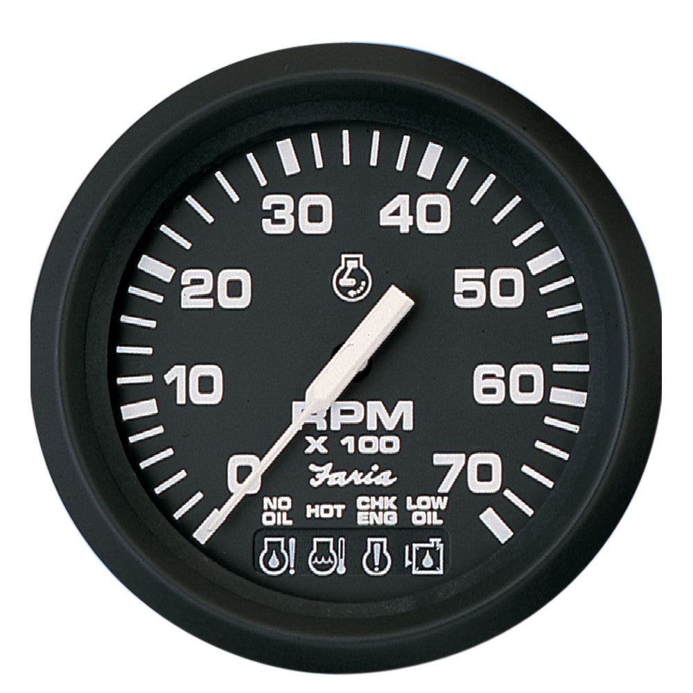 Faria Euro Black 4″ Tachometer w/Systemcheck 7000 RPM (Gas) f/ Johnson / Evinrude Outboard) [32850] Online Hot Sale