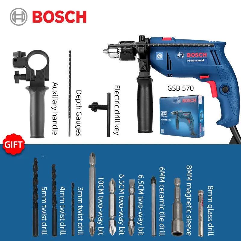 BOSCH- GSB570 Impact Drill Hand Electric Drill| Household Multi-Function Fashion