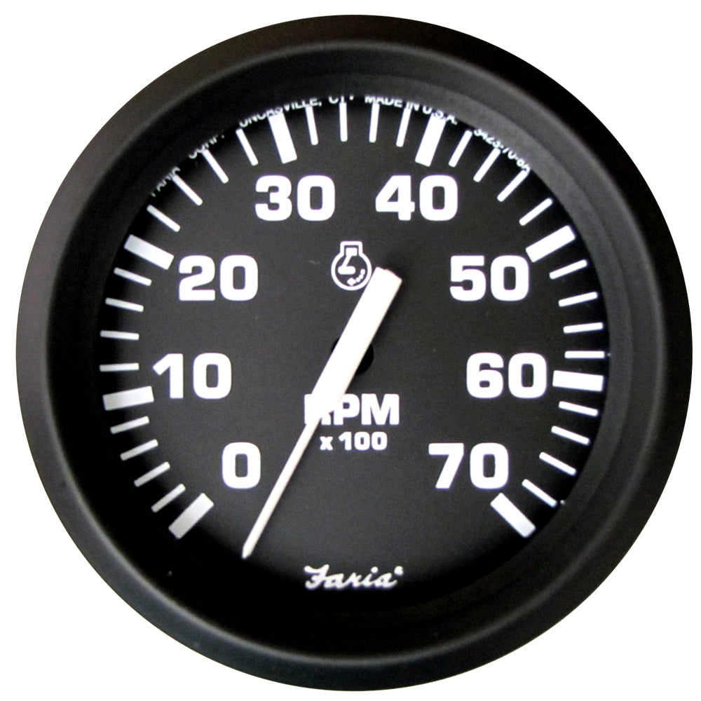Faria Euro Black 4″ Tachometer – 7,000 RPM (Gas – All Outboard) [32805] Supply