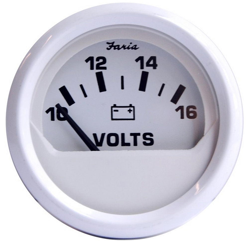 Faria Dress White 2″ Voltmeter (10-16 VDC) [13120] Sale