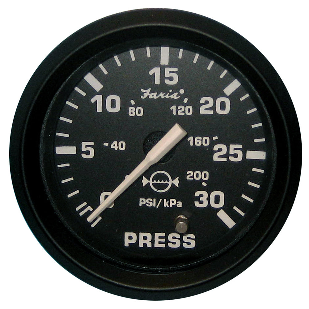 Faria Euro Black 2″ Water Pressure Gauge (30 PSI) [12810] Online now