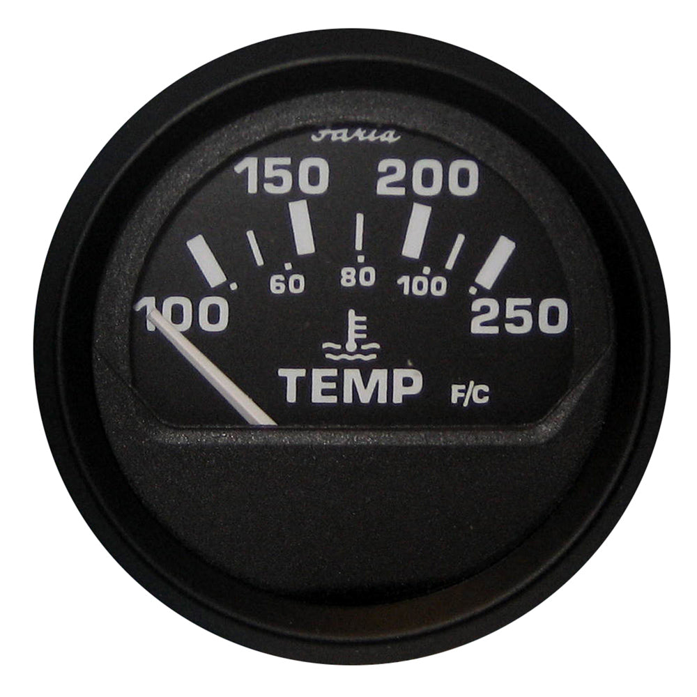 Faria Euro Black 2″ Water Temperature Gauge (100-250 DegreeF) [12812] Fashion