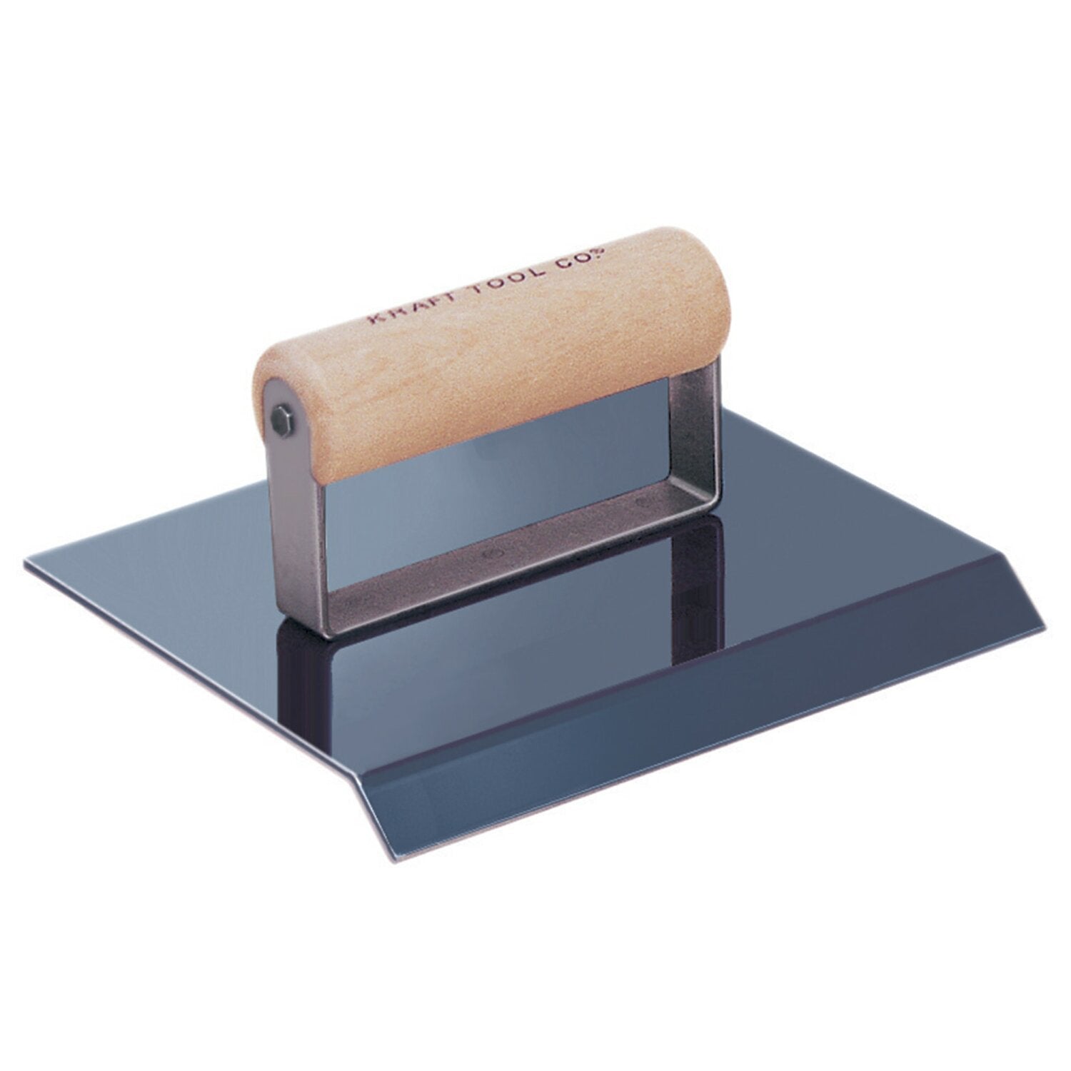 Kraft Tool CF775 9″ x 6″ 45 Degree Angle 1″Lip Blue Steel Chamfer Edger with Wood Handle Supply