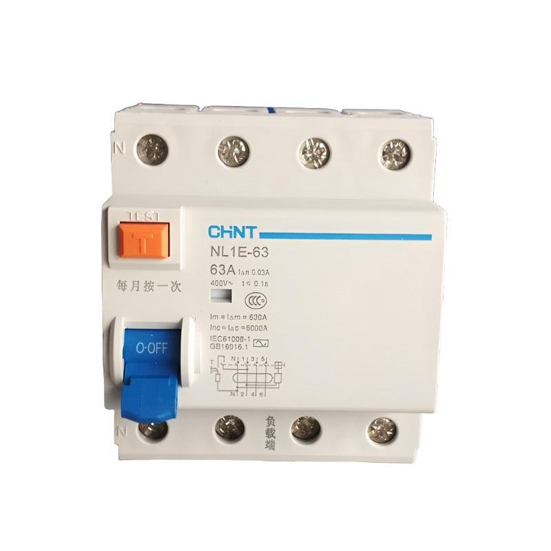 CHINT NL1E-63 3P+N 4P 63A 40A 25A 30MA RCCB 50HZ/60HZ  Electronic Electric Leakage Breaker Residual current protection Online