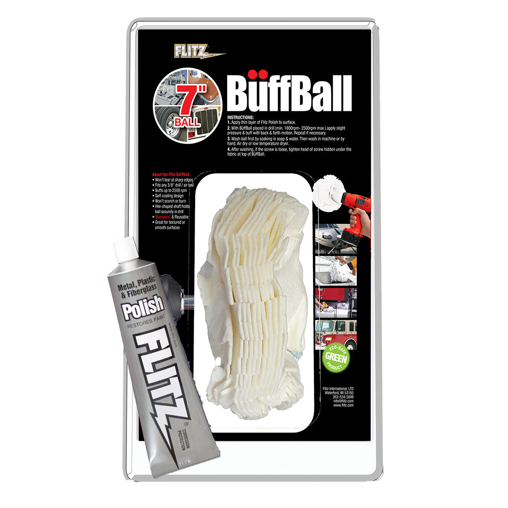 Flitz Buff Ball – Extra Large 7″ – White w/1.76oz Tube Flitz Polish [WB 201-50] on Sale