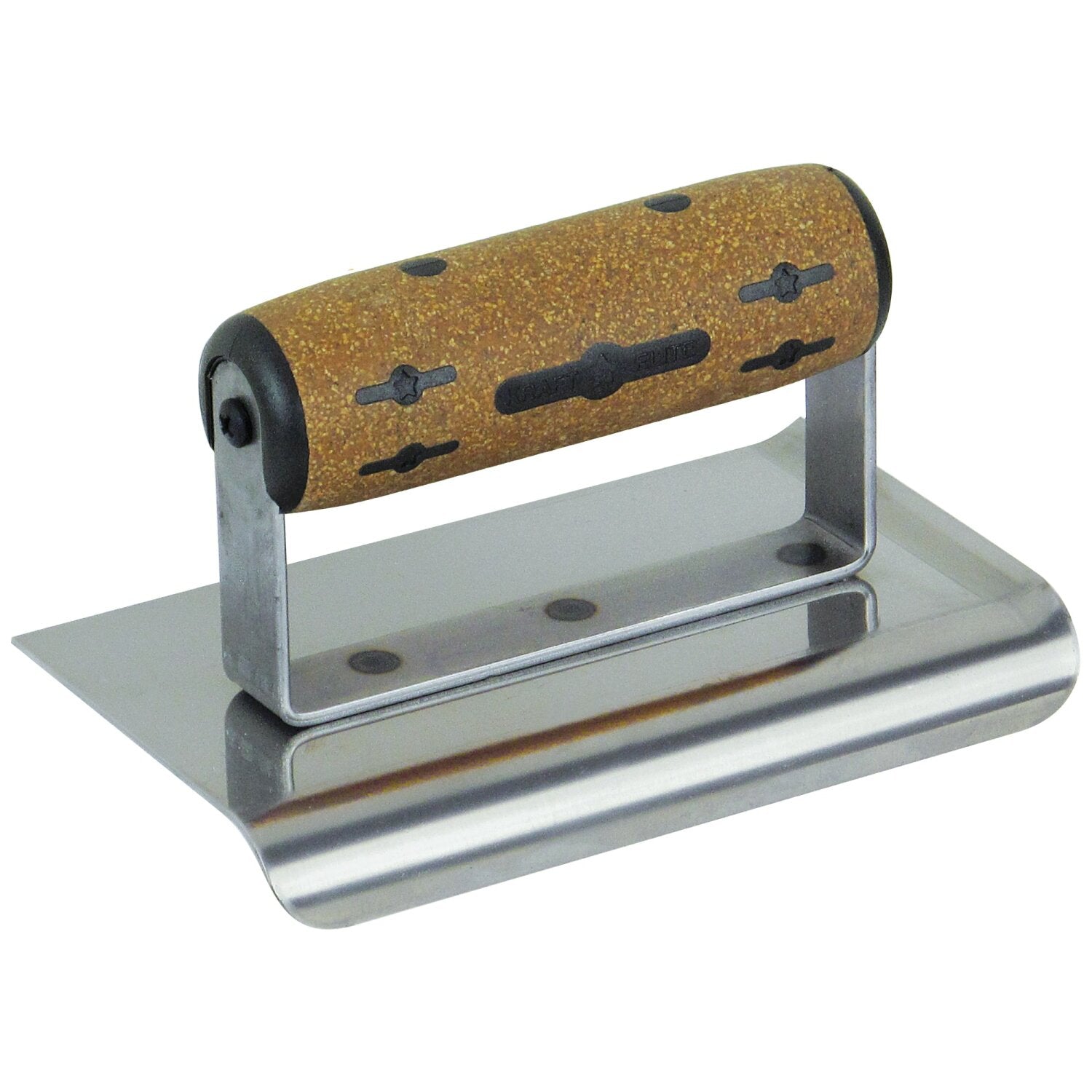 Kraft Tool CFE172KCF 6″ x 4″ 1/4″R Elite Series Stainless Steel Single Curved End Cement Edger with Cork Handle on Sale