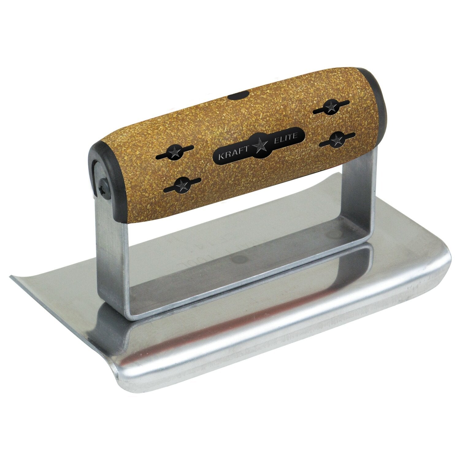 Kraft Tool CFE172KC 6″ x 4″ 1/4″R Elite Series Stainless Steel Curved Ends Cement Edger with Cork Handle Online now