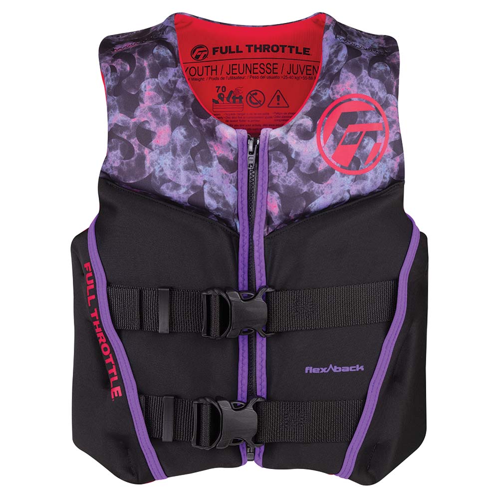 Full Throttle Youth Rapid-Dry Flex-Back Life Jacket – Pink/Black [142500-105-002-22] Discount