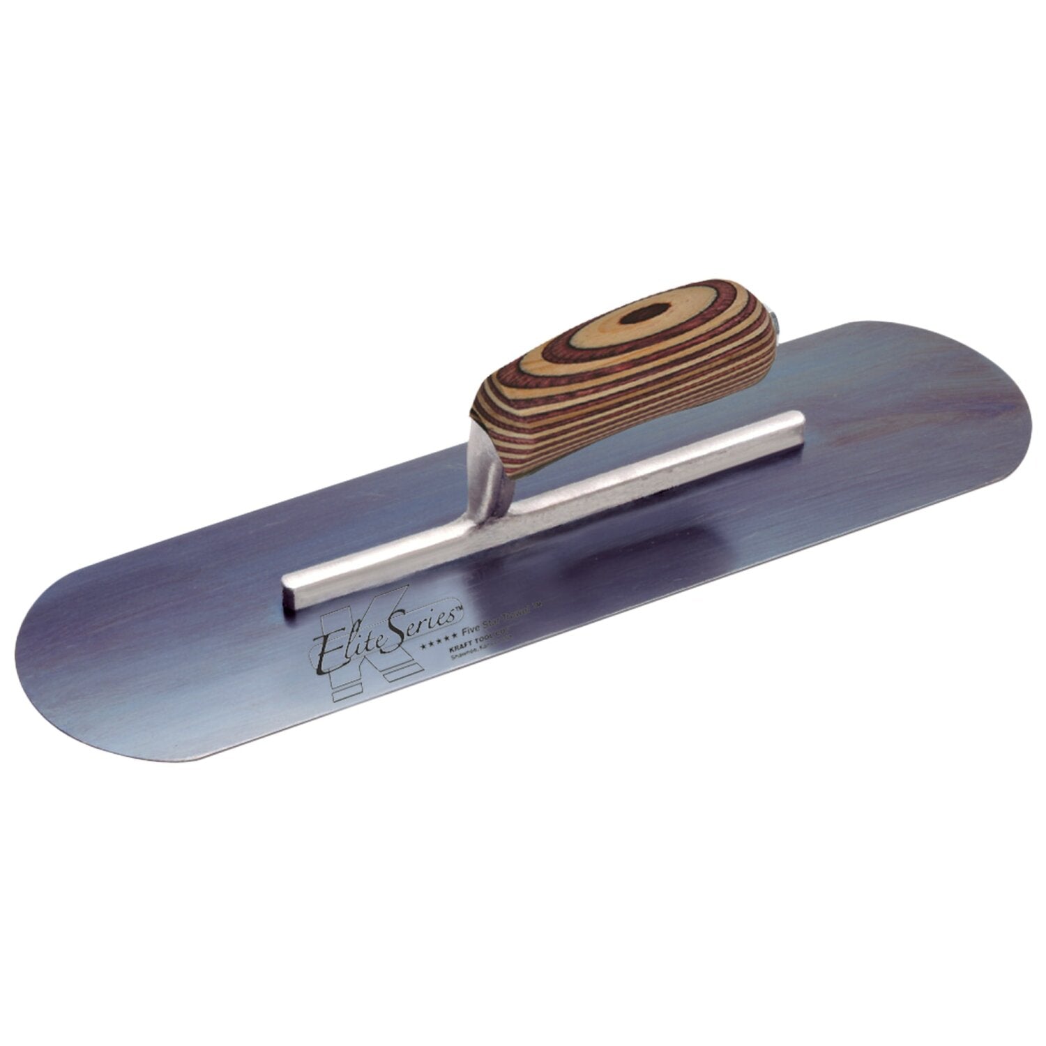 Kraft Tool CFE292B Elite Series Five Star 18″ x 5″ Blue Steel Pool Trowel with Laminated Wood Handle on a Short Shank Online Sale