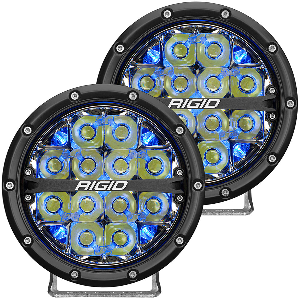 RIGID Industries 360-Series 6″ LED Off-Road Fog Light Drive Beam w/Blue Backlight – Black Housing [36207] Discount