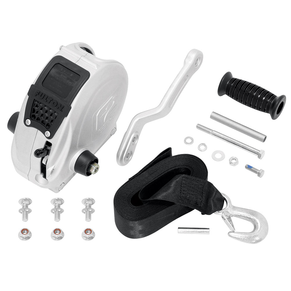 Fulton F2 Trailer Winch 1,600 lbs. – Single Speed w/Strap, Sharkskin Finish [FW16000101] Fashion