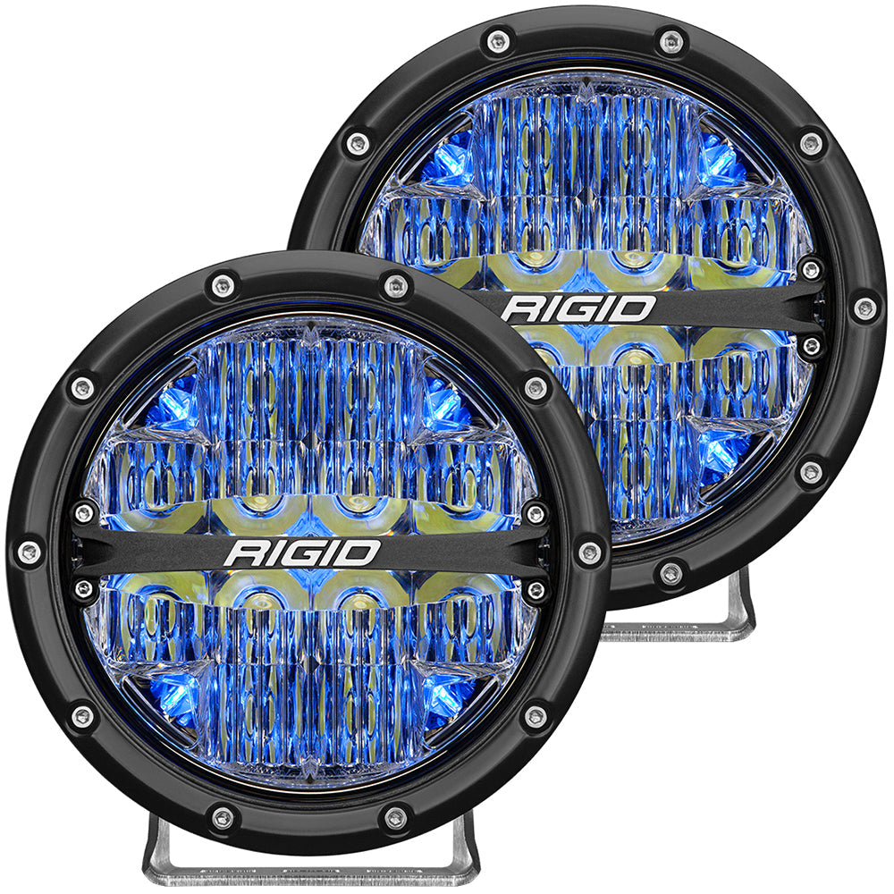 RIGID Industries 360-Series 6″ LED Off-Road Fog Light Spot Beam w/Blue Backlight – Black Housing [36202] Online Sale