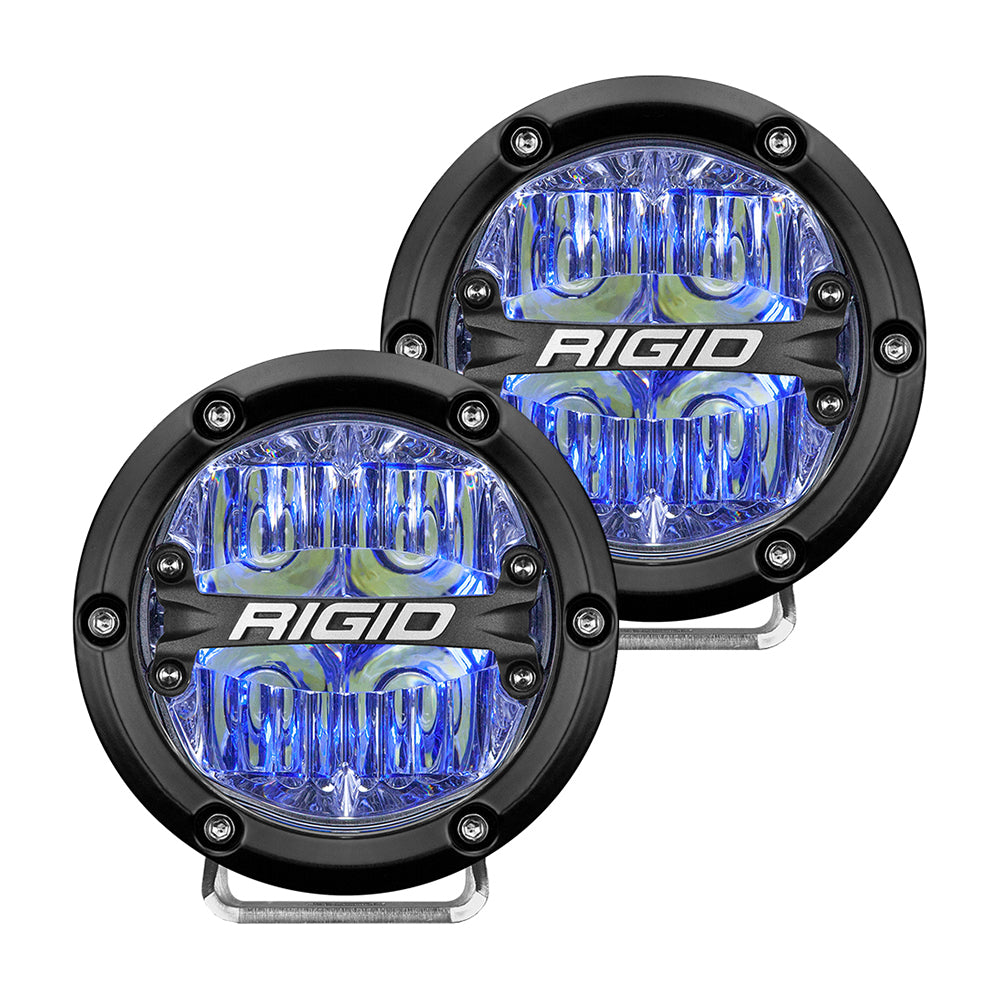 RIGID Industries 360-Series 4″ LED Off-Road Fog Light Drive Beam w/Blue Backlight – Black Housing [36119] Online Hot Sale