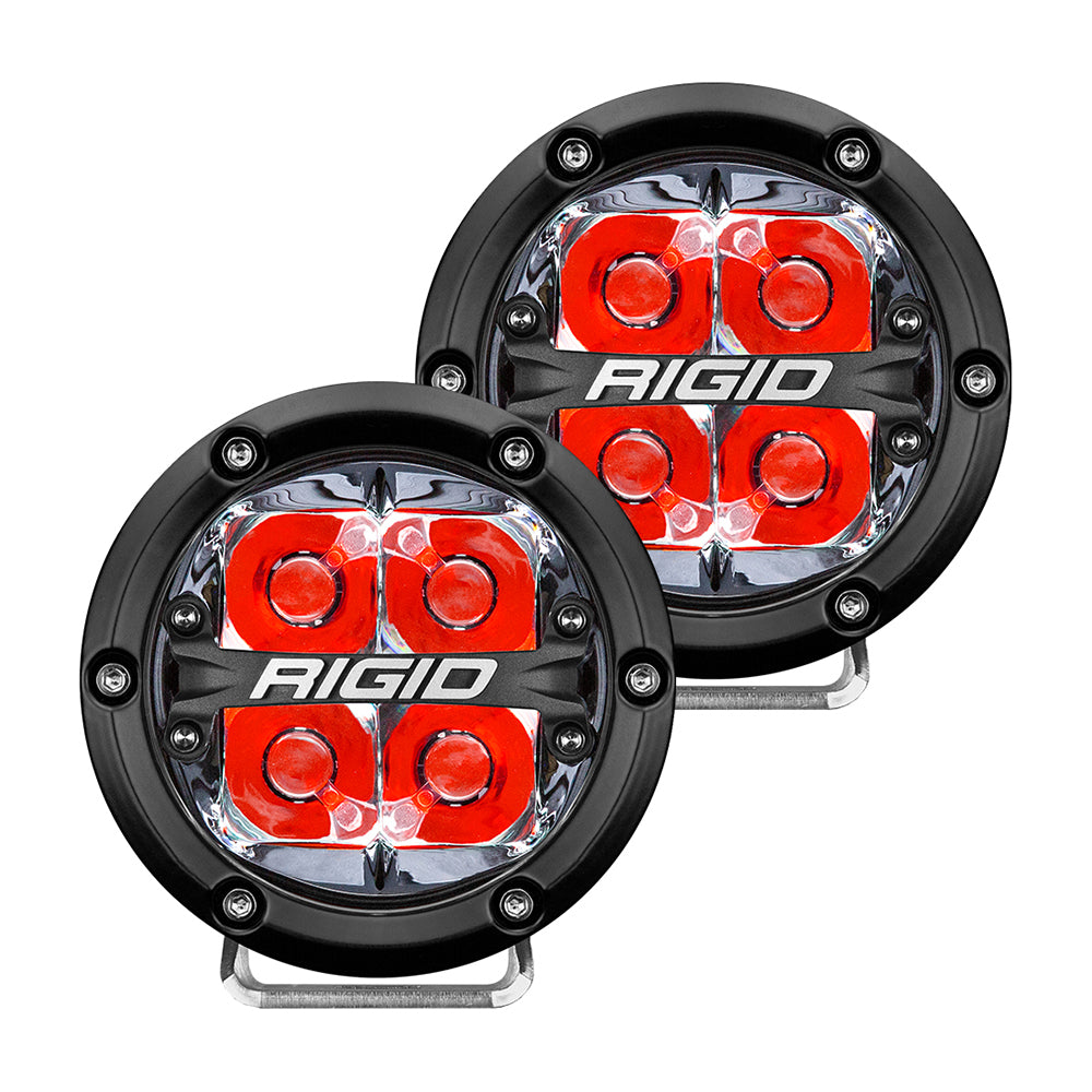 RIGID Industries 360-Series 4″ LED Off-Road Spot Beam w/Red Backlight – Black Housing [36112] Hot on Sale