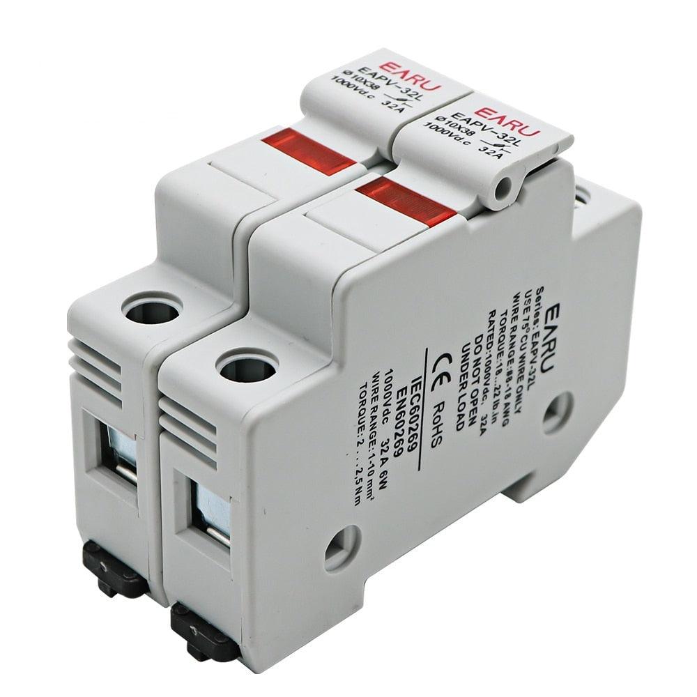 Din Rail Solar PV DC Fuse Holders with Indicator Light suitable for 10*38mm DC PV Fuse Link for Solar Photovoltaic System Pro Online Sale