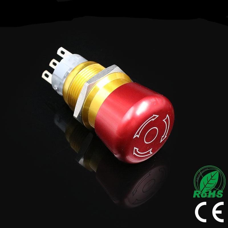 EARU -19mm Elevator Lift Stainless Steel Metal Latching Emergency STOP Push Button Switch on Sale