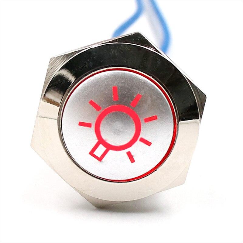 EARU -19mm Metal Push Button Switch Car Auto LED Hazzard Warning Flasher on Sale