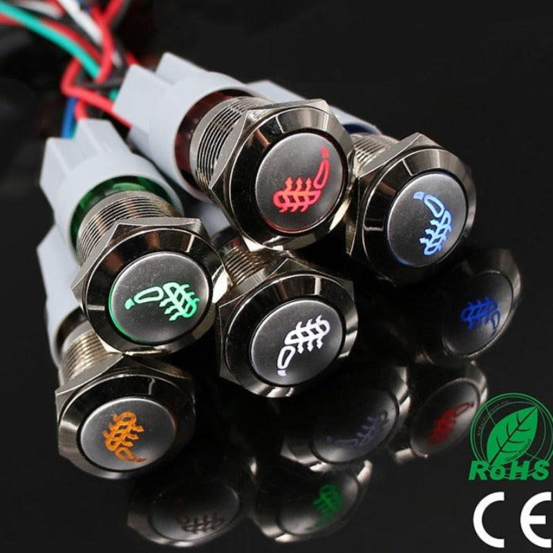 EARU -19mm Metal Push Button Switch Waterproof LED Latching Locking Momentary Hot on Sale
