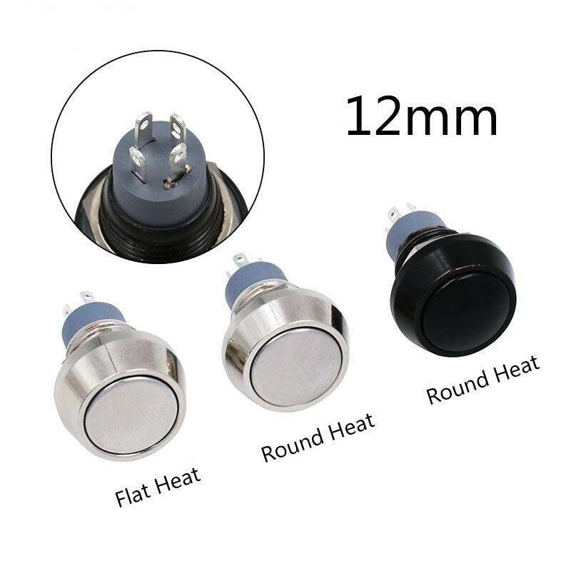 EARU -12mm 1NO 1NC Momentary Self-reset Metal Push Button Switch on Sale