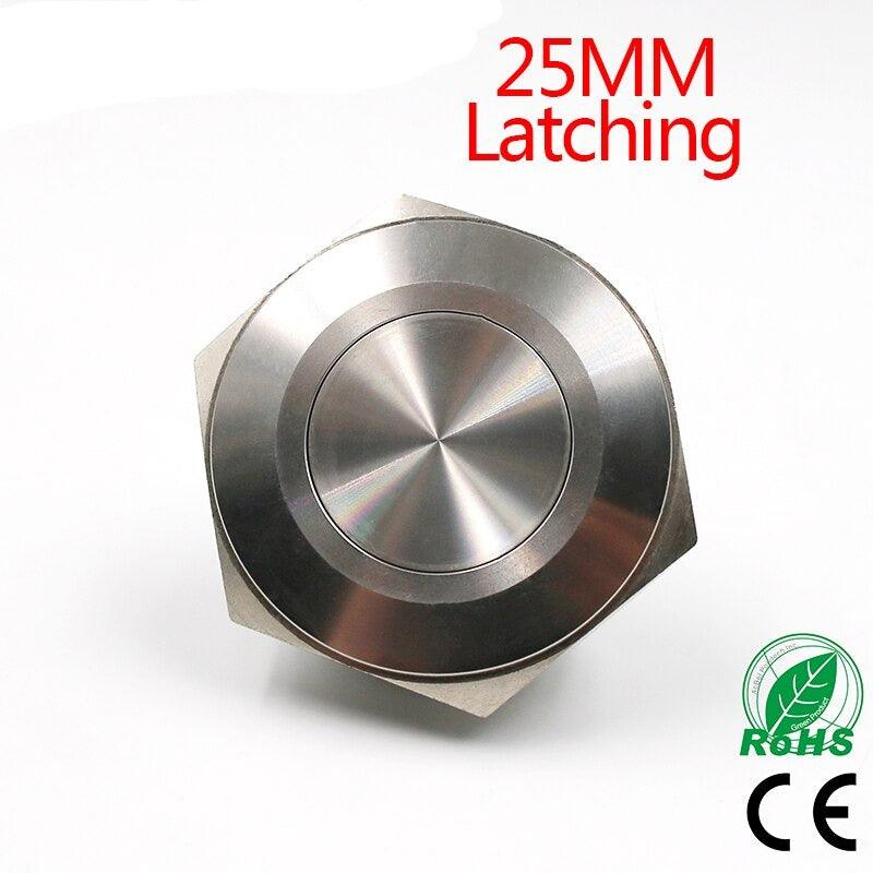 EARU -1pc 25mm Metal Stainless Steel Waterproof Latching Push Button Online now